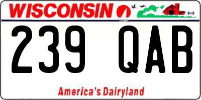 WI license plate 239QAB