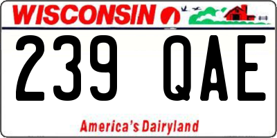 WI license plate 239QAE