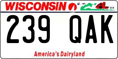WI license plate 239QAK