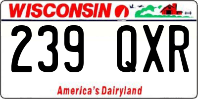 WI license plate 239QXR