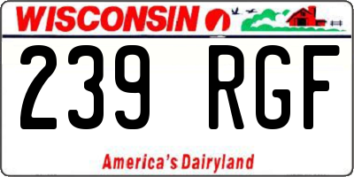WI license plate 239RGF