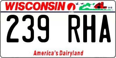 WI license plate 239RHA