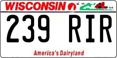 WI license plate 239RIR