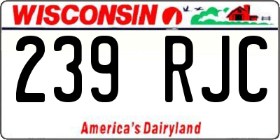 WI license plate 239RJC