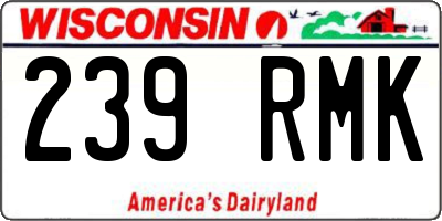 WI license plate 239RMK