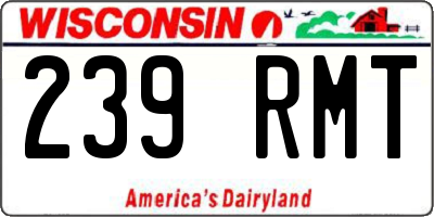 WI license plate 239RMT