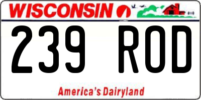 WI license plate 239ROD