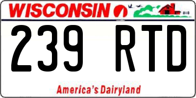WI license plate 239RTD