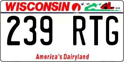 WI license plate 239RTG