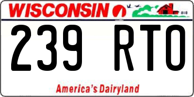WI license plate 239RTO