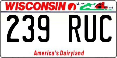 WI license plate 239RUC