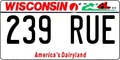 WI license plate 239RUE