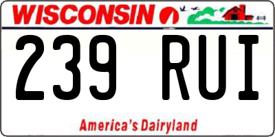 WI license plate 239RUI