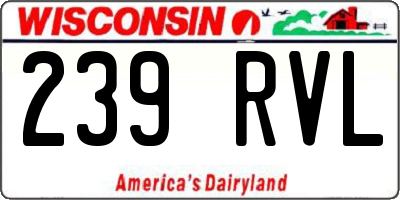 WI license plate 239RVL