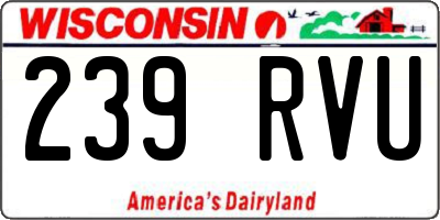 WI license plate 239RVU