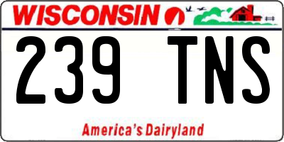 WI license plate 239TNS