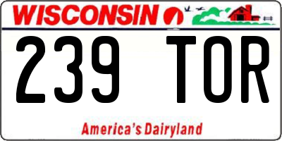 WI license plate 239TOR