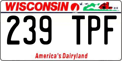 WI license plate 239TPF