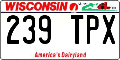 WI license plate 239TPX