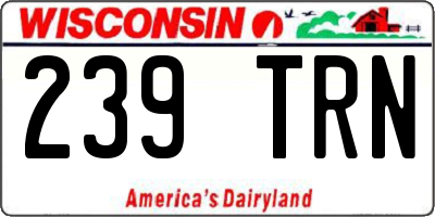 WI license plate 239TRN
