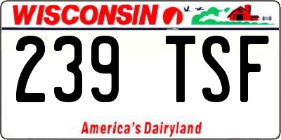WI license plate 239TSF