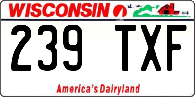 WI license plate 239TXF