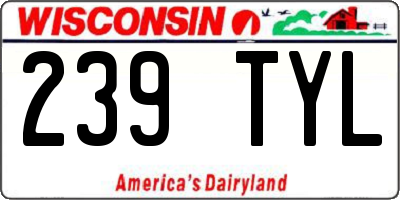 WI license plate 239TYL