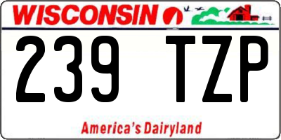 WI license plate 239TZP