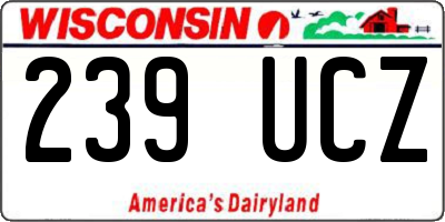 WI license plate 239UCZ