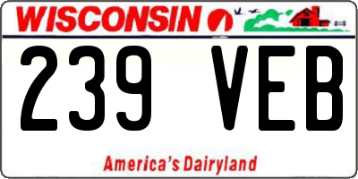 WI license plate 239VEB