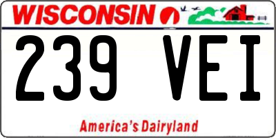 WI license plate 239VEI