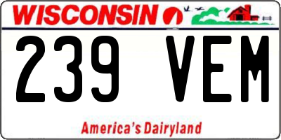 WI license plate 239VEM
