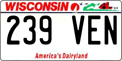 WI license plate 239VEN