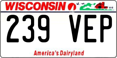 WI license plate 239VEP