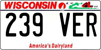 WI license plate 239VER