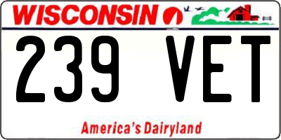 WI license plate 239VET