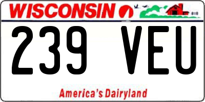 WI license plate 239VEU