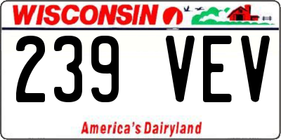 WI license plate 239VEV