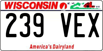 WI license plate 239VEX