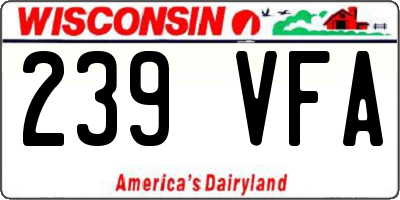 WI license plate 239VFA