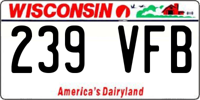 WI license plate 239VFB