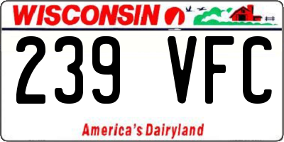 WI license plate 239VFC