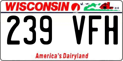 WI license plate 239VFH