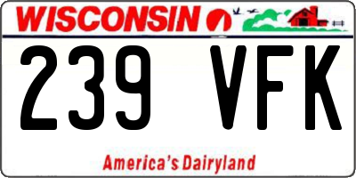 WI license plate 239VFK