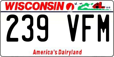 WI license plate 239VFM