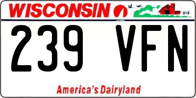 WI license plate 239VFN