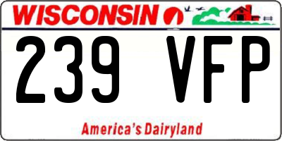 WI license plate 239VFP