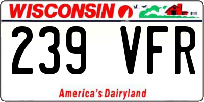 WI license plate 239VFR