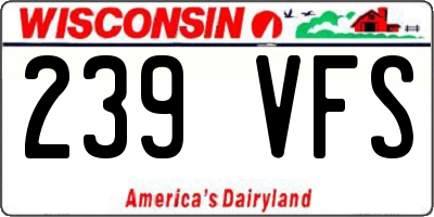 WI license plate 239VFS