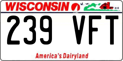 WI license plate 239VFT